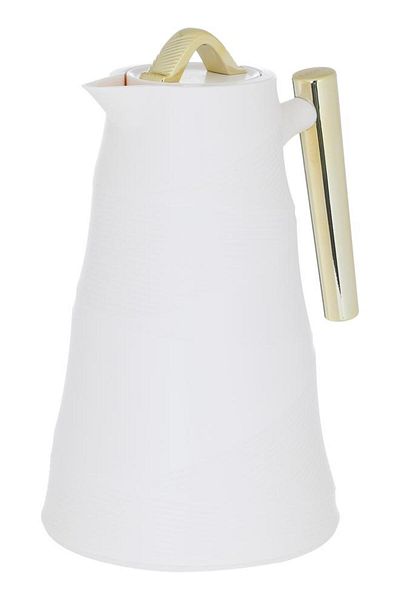 ALSAIF Bamboo Glass Thermos 1 Liter Plastic Body White