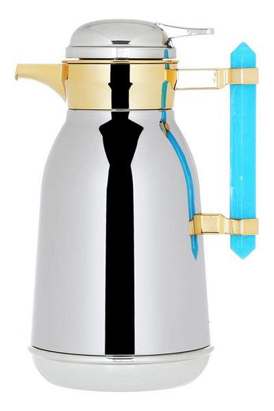 ALSAIF Stainless Steel Thermos Set 1/1 Liter 2 Pieces Silver Gold