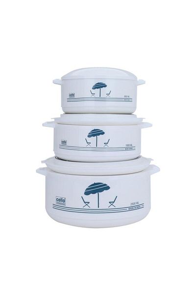 ALSAIF Steel Food Container Set 3 Pieces White