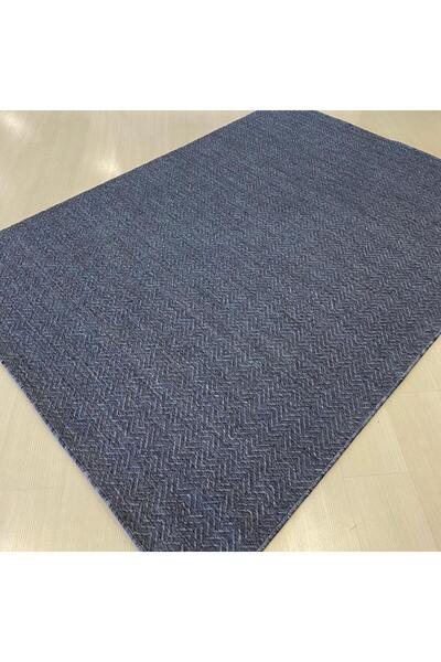 Halımax Reform Halı 6044 Nepal Sisal Mavi Bukle Örgü Saçaklı Modern Salon Hal...