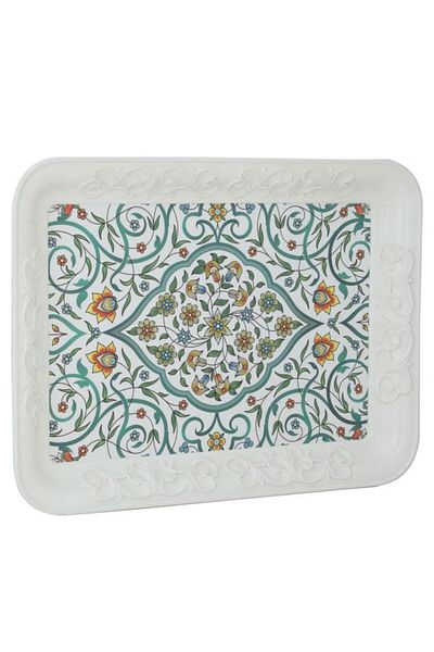 ALSAIF طوفرية ميلامين 40 × 30 × 3 سم مستطيل أخضر أبيض