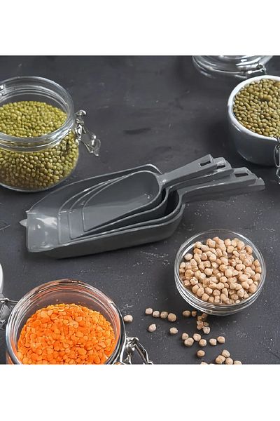 Trade Bazaar Set of 4 Flour, Sugar, Ration, Legumes, Detergent Etc. Measuring Shovel