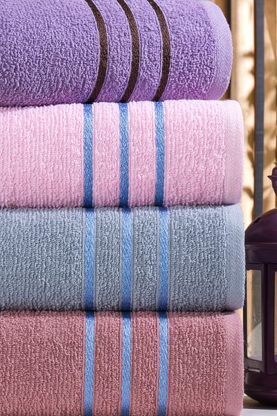 MARLA HOME Velvona Set of 4 Hand-Face Towels |   100% Cotton |   50X90 cm |   Dark Colors