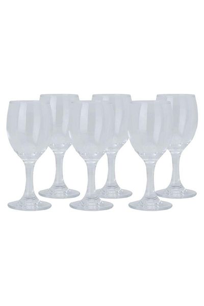ALSAIF Glass Cups Set 6.5 Oz 6 Pieces Clear