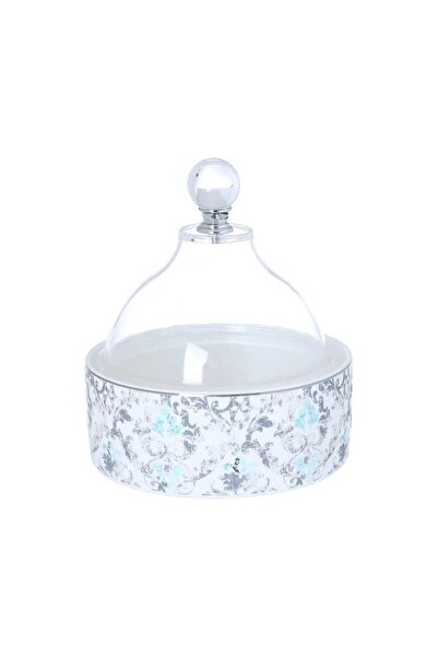 ALSAIF Porcelain + Glass Tea Serving Set 29 Pieces Gray White Pattern