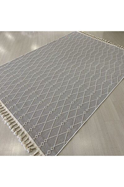Halımax Reform Halı 6048 Nepal Sisal Beyaz Bukle Örgü Saçaklı Modern Salon Ha...