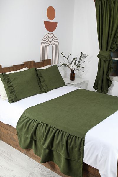 cotton maison Poly Bed Runner Set Frilly 80X280 cm