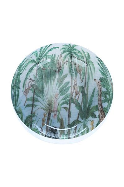 ALSAIF Porcelain Serving Plate 21 X 7 Cm Deep Green White