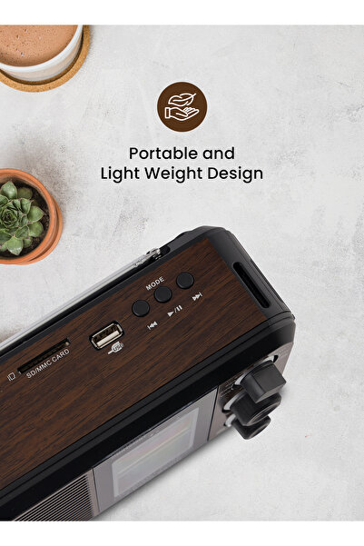 Olsenmark Rechargeable Radio With Usb Omr1239bt Speaker Music Player Brown/black 2 Year Warranty