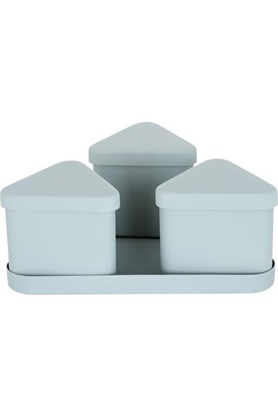 ALSAIF Iron Box Set With Tofreya 11 X 23 X 26 Cm 4 Pieces Gray