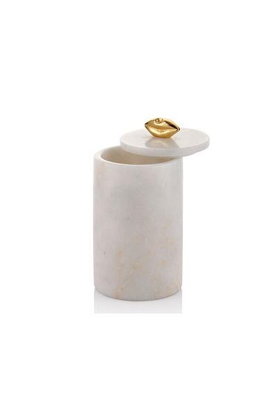 SETABIANCA Evza Marble Pedestal Decorative Box Lip 9*9*17 cm