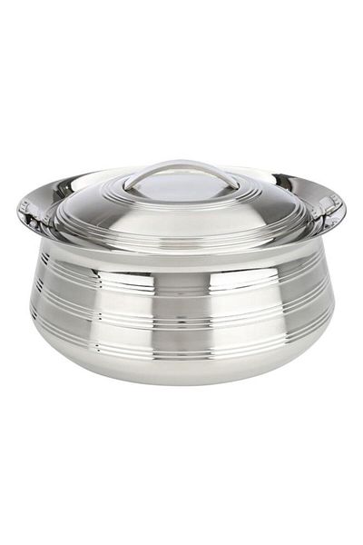 ALSAIF Steel Food Container 5 Liters Round Silver