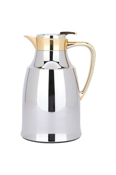 ALSAIF Diriyah Steel Thermos 1 Liter With Gold Silver Handle