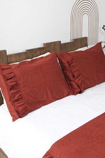 cotton maison Poli Yatak Runner Takımı Fırfırlı 80x220 Cm