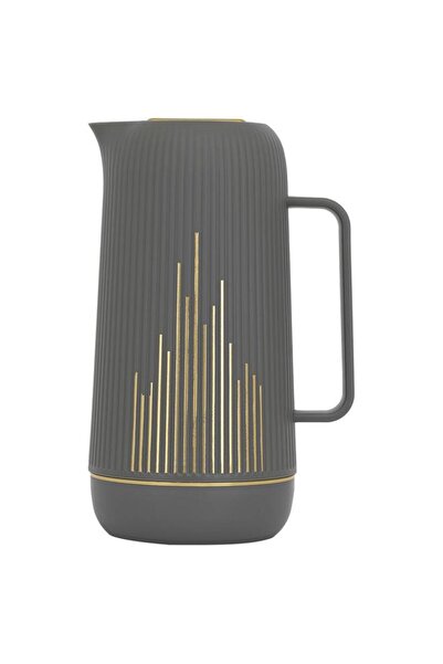 ALSAIF Glass Thermos 1 Liter Plastic Body Dark Grey