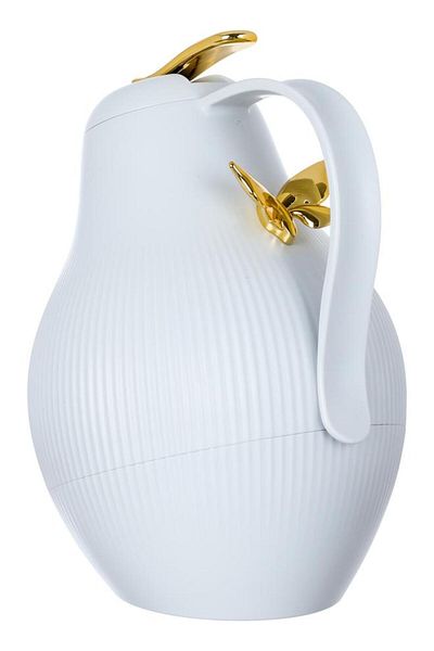 ALSAIF Dora Plastic Thermos 1.5 Liters Golden Butterfly Light Gray