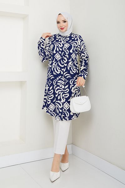 Maystore Viscose Patterned Tunic - Snowflake