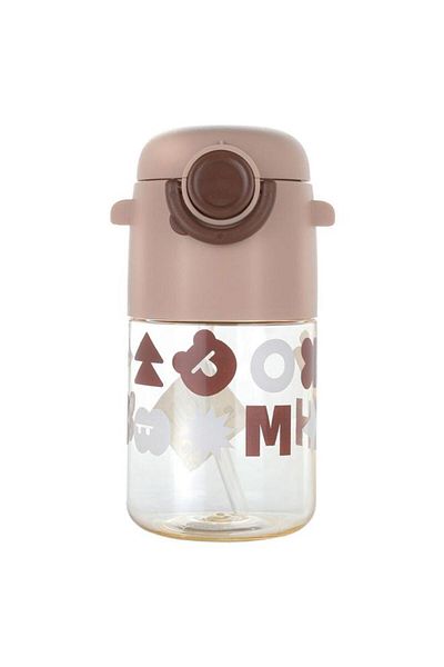 ALSAIF Plastic Water Bottle For Children 650 Ml With Straw Brown