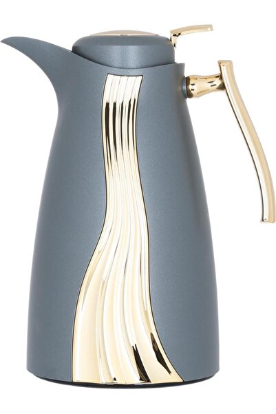 ALSAIF Karma Plastic Thermos Set 1 Liter Dark Grey