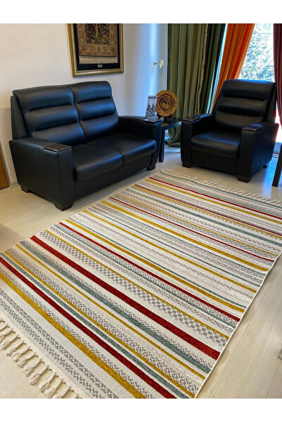 Halımax Reform Halı 4803 Meridyen Multi Bukle Kabartmalı Örgü Saçaklı Modern Salon Halısı Yolluk