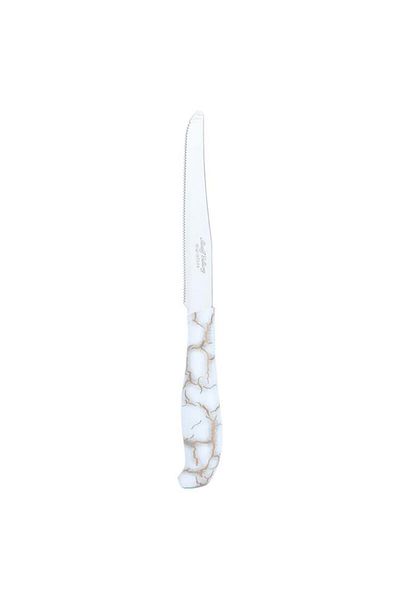 ALSAIF Steel Knife Set 4.5 Inches Plastic Handle 6 Pieces White Marble