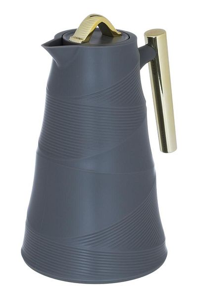 ALSAIF Glory Bamboo Glass Thermos 1 Liter Plastic Body Grey
