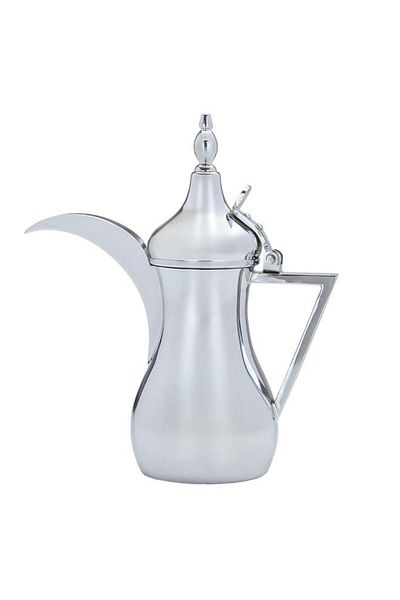 ALSAIF دلة قهوة فولاذية 26 أونصة فضية