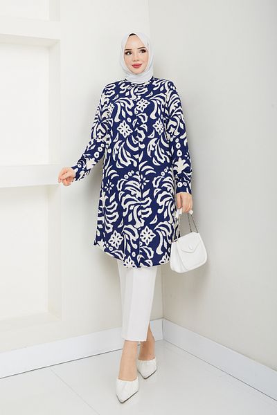 Maystore Viscose Patterned Tunic - Snowflake