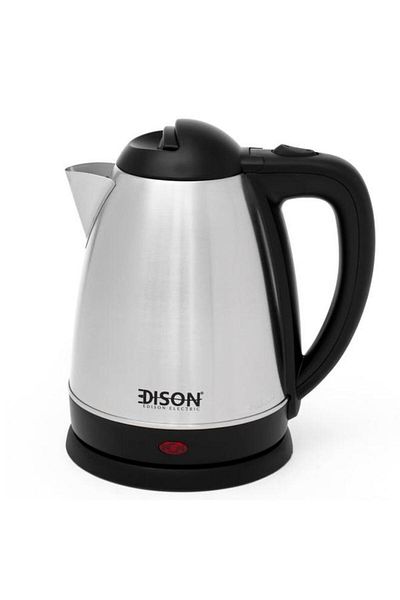 ALSAIF Electric Wkf 318S Steel Kettle 2200 Watt 1.8 Liter Silver Black