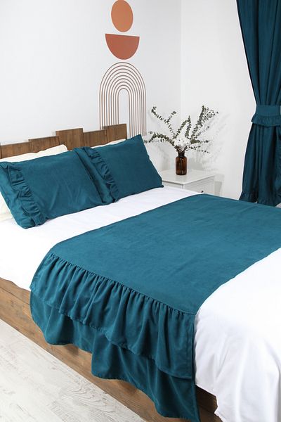 cotton maison Poly Bed Runner Set Frilly 80X280 cm