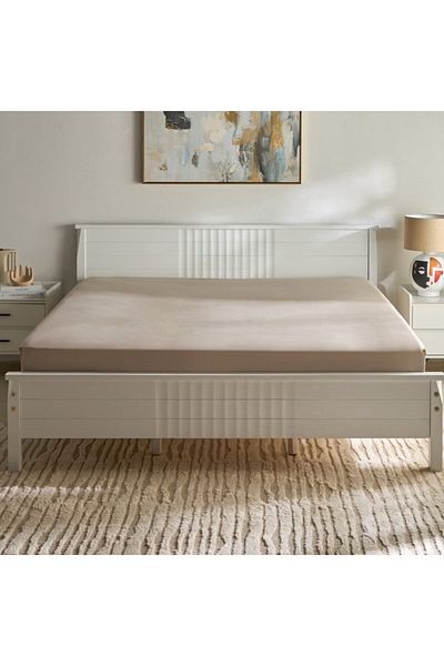 Home Box Opulent Luxe 400TC Cotton Solid Super King Fitted Sheet 200x200+40 cm