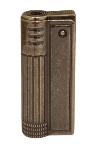 PremiumQuality Fırçalı Gümüş Tek Torch Pürmüz Metal Puro Çakmağı