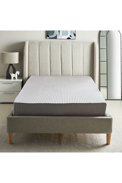 Home Box ملاءة سرير هاميلتون ساتان مخططة مزدوجة مقاس 120×200+36 سم