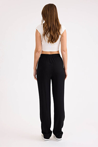 Vitrin Viscose Linen Trousers with Lace-Up Waist