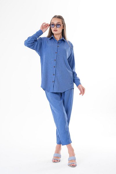 ŞİMAL Linen Shirt and Pants Set - Women's 250206