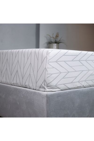 Home Box Malta Centrum Printed Cotton Queen Fitted Sheet 150x200+33 cm