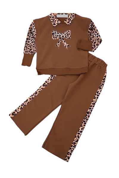 SANTRALBEBE Girl's Leopard Stripe Seasonal Suit