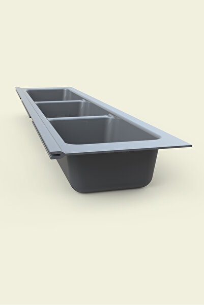 tify Kitchen Drawer Cutlery, Anthracite Three Compartment Module 11cm X 48cm