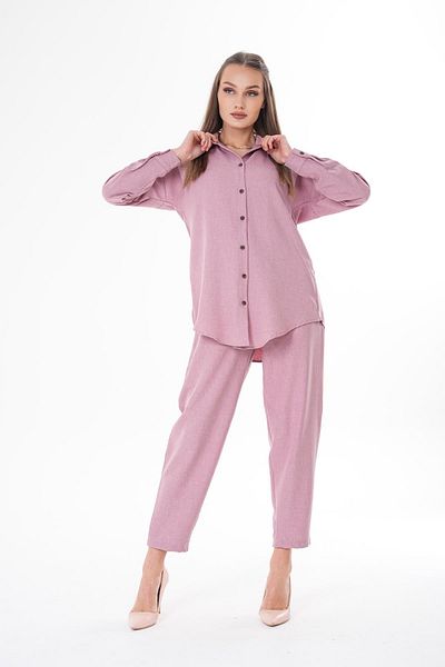 ŞİMAL Linen Shirt and Pants Set - Women's 250206