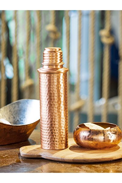 Bakır Concept وعاء نحاسي مطروق يدويًا كبير الحجم بلون نحاسي غير لامع