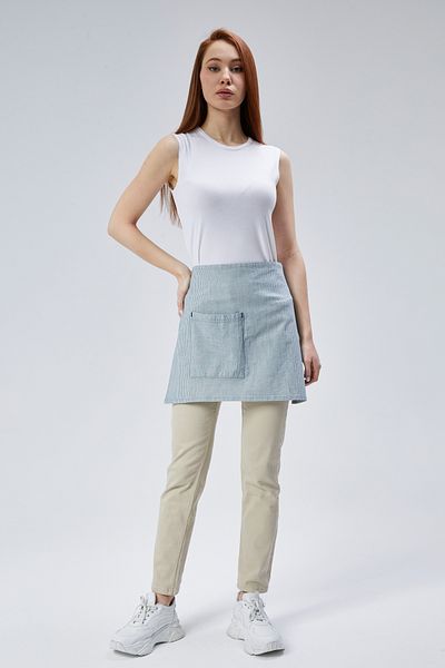 Monki Haus Striped Half Short Apron - Cafe, Barista, Hairdresser, Bartender, Florist, Kitchen Apron, Stain Resistant