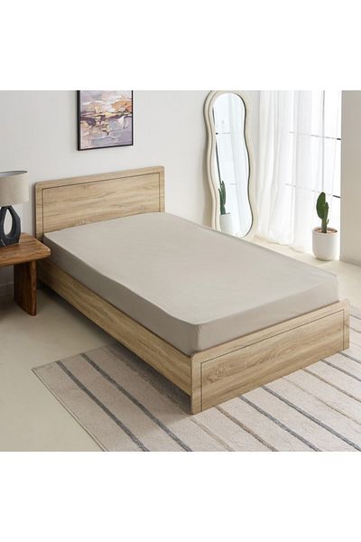 Home Box Derby Solid Microfiber Double Fitted Sheet 140x200+25 cm