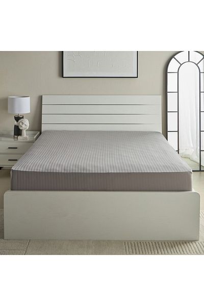 Home Box Hamilton Satin Stripe Queen Fitted Sheet 150x200+36 cm