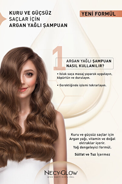 NECY GLOW Besleyici Onarıcı Argan Şampuan