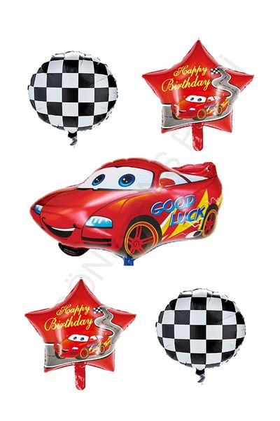 RÖNESANS PARTİ Renaissance Racing Themed Car Starry Foil Balloon Set