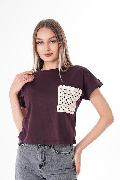 ŞİMAL Tricou de damă cu buzunar din dantelă 250047   -