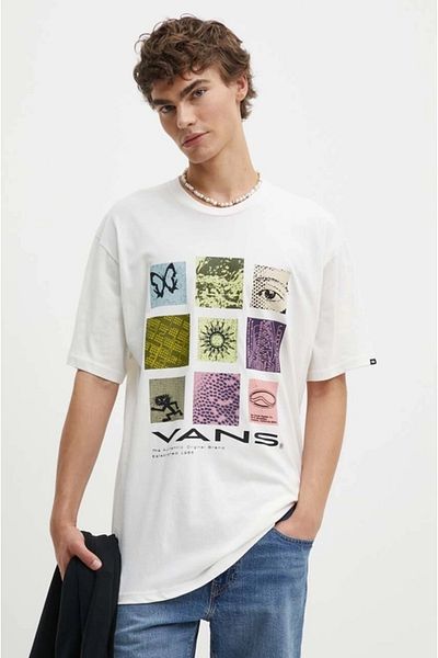 Vans Tricou alb pentru bărbați Cluster 66 marshmallow Vans