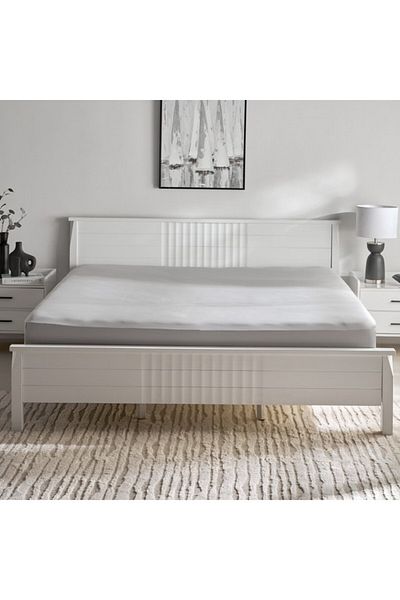 Home Box Opulent Luxe 400TC Cotton Solid Super King Fitted Sheet 200x200+40 cm