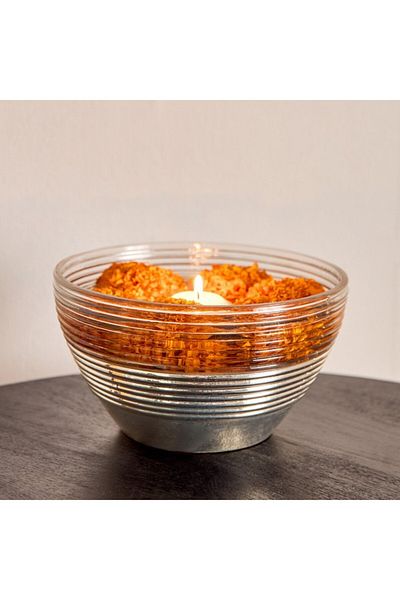 Home Box Erton Etched Glass Decorative Bowl 18x18x10 cm