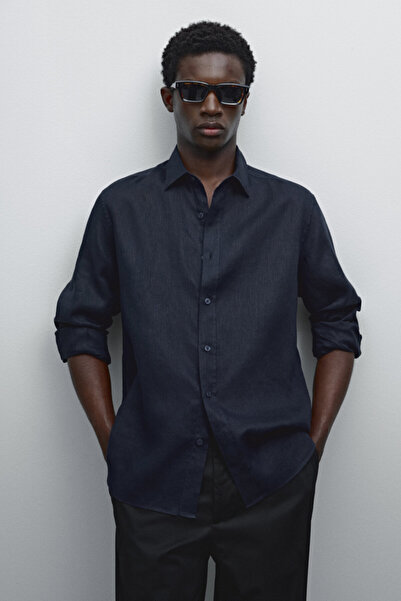 Massimo Dutti Hafif %100 keten gömlek